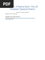 5 Poets, 5 Poems Each, The 25 Greatest Classical Poems: A Study in Classical Literature Edited by Colin Fredericson