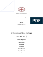 Environmental Scan For Pepsi (2008 - 2011) : Term Paper 1