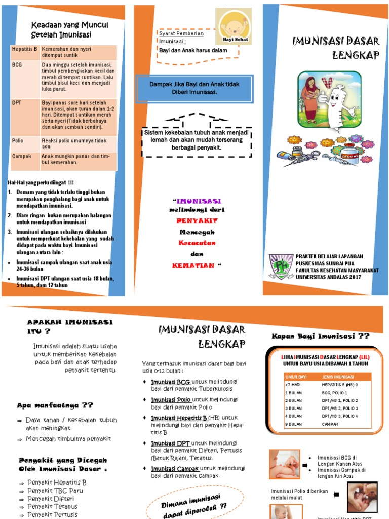 Leaflet Imunisasi Dasar Lengkap  Leaflet Imunisasi Dasar Lengkap