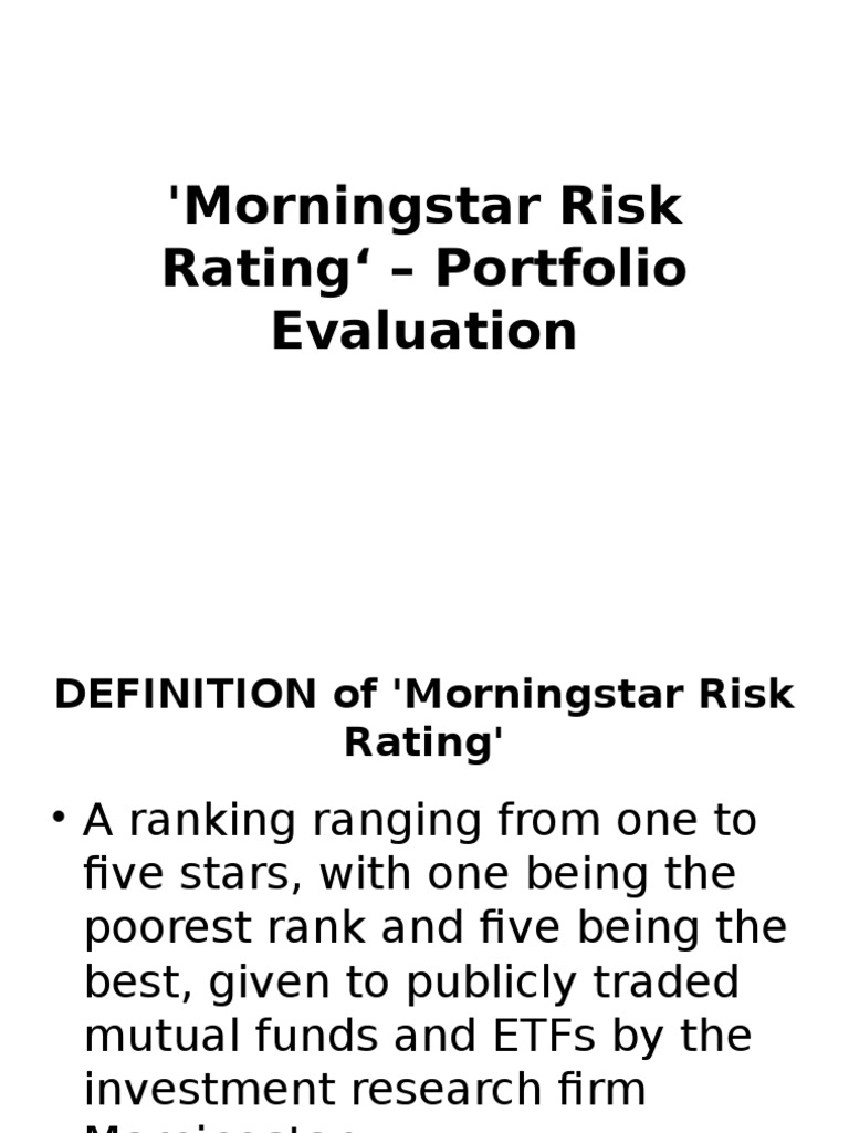 Morningstar Risk Rating' PDF