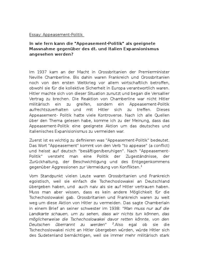 Appeasement essay image