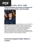 Erry Adirim, M.D., M.P.H., FAAP: Deputy Assistant Secretary of Defense For Health Services Policy and Oversight