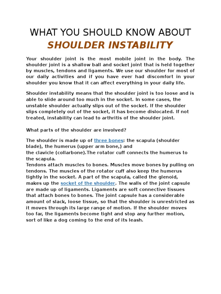 Shoulder Instability Pdf , Scapular Stabilization – XVYP