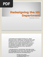 Redesigning The HR Department