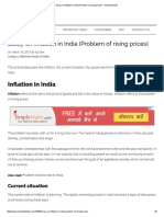 Essay On in Ation in India (Problem of Rising Prices) : Current Situation