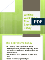 Writing Workshop The Expressive Essay