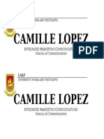 Camille Lopez: Niversity of Sia and The Acific