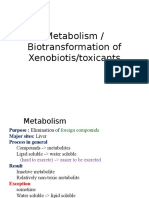 Metabolism / Biotransformation of Xenobiotis/toxicants