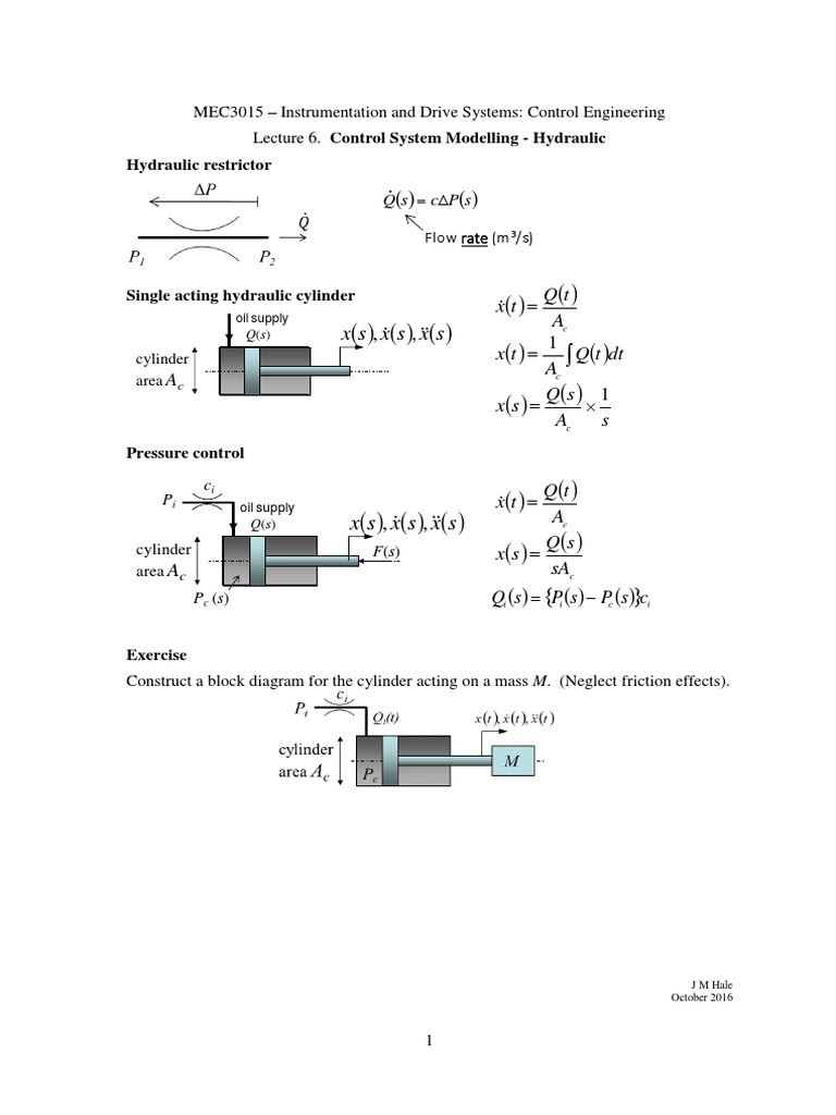 Lecture 6 Control Systems - Hydraulic | PDF