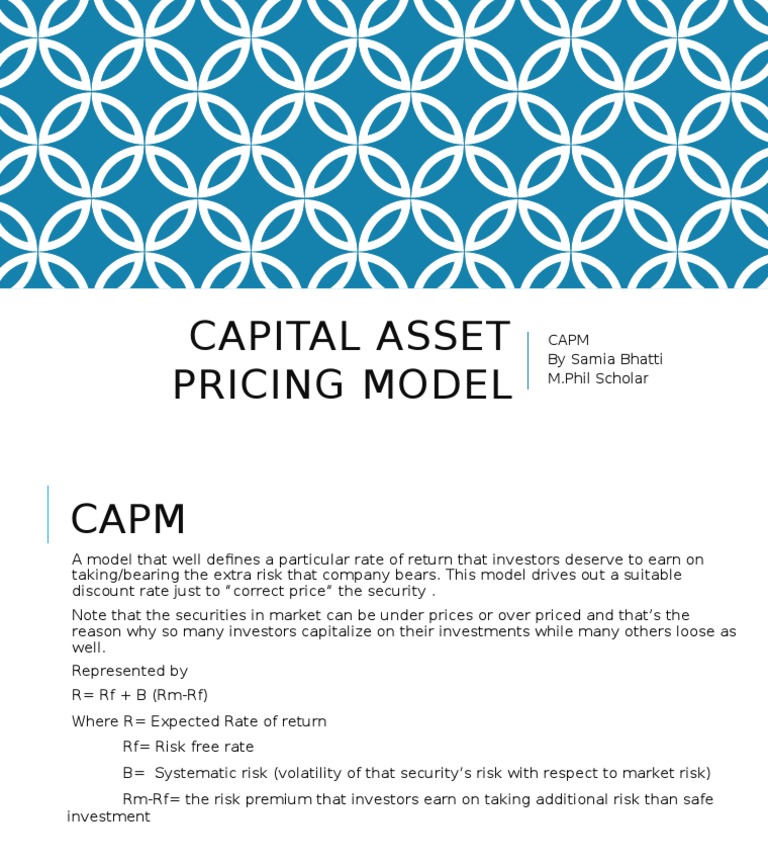 Understanding the Capital Asset Pricing Model | PDF