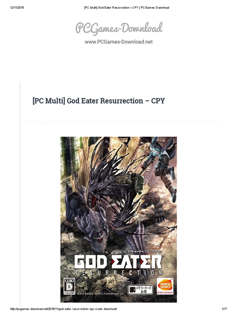 PC Multi) God Eater Resurrection Game | PDF | Advanced Micro.