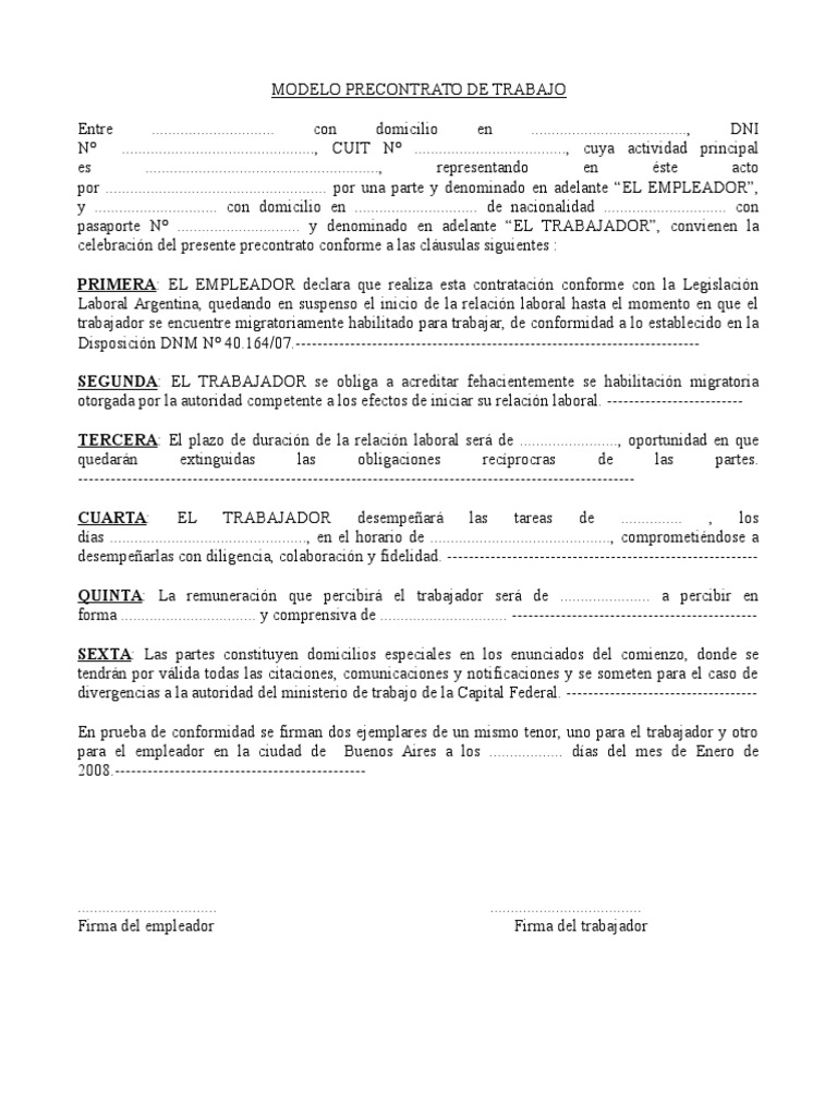 Pre Contrato