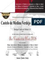 Castelo de Medina Verdejo: Mejor Verdejo Del Mundo Del 2016