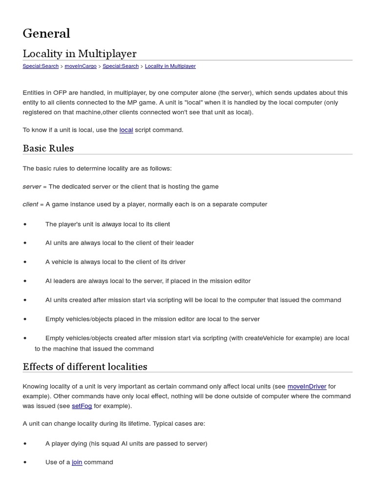 Understanding Locality in Arma 3 Multiplayer | PDF | Control Flow ...