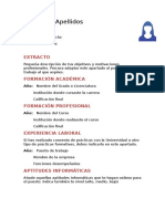 Plantilla de Curriculum Vitae para Estudiantes