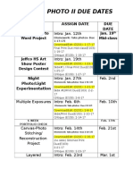 Dig Photo II Due Dates sp2017