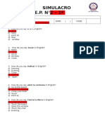 Simulacro S.E.P. N°2 - 1º: 1° Primary School (Primaria)