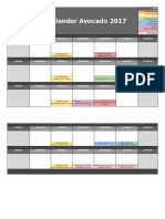 Social Media Content Calendar Avocado - Monthly Planning Calendar