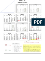 Westell 2015 Calendar with Holidays and Pay Dates