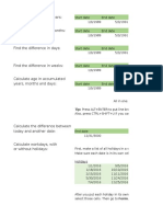 Calculate Difference Between Dates EXCEL