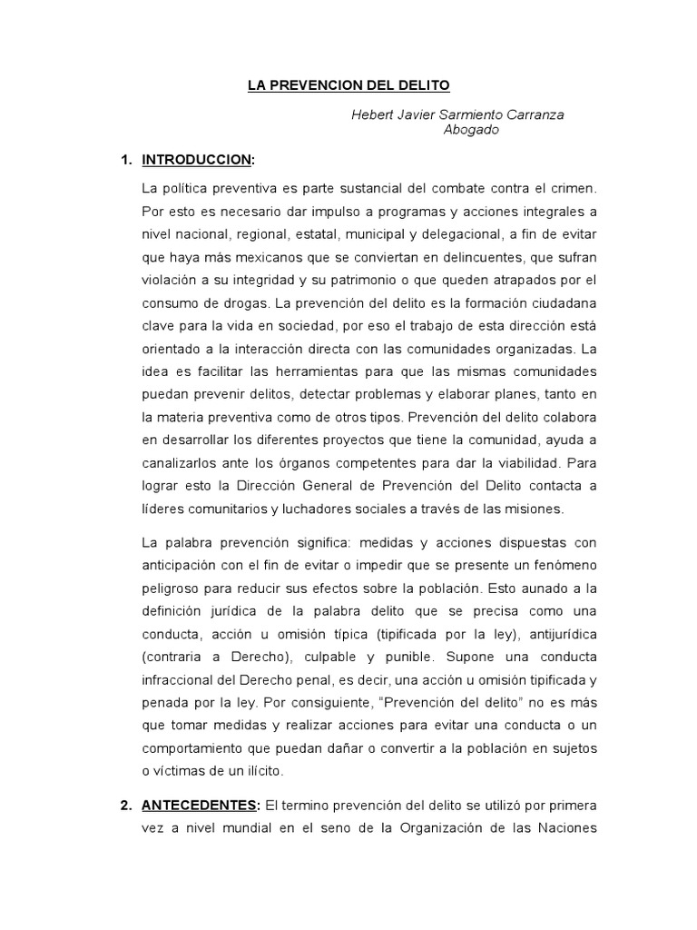 Estrategias para la Prevención del Delito | PDF | Delito | Derecho penal