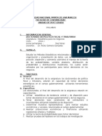 Syllabus de Estadistica para Negocios