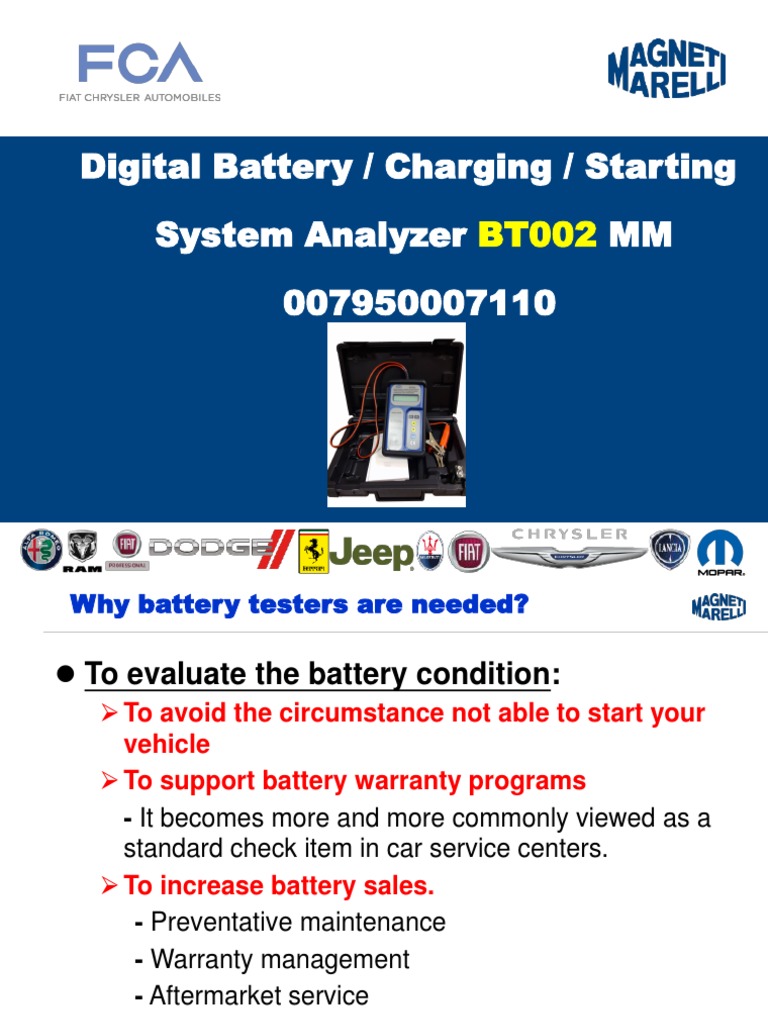 Marelli Battery Tester BT002 EN PDF Software Testing
