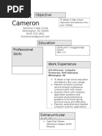 trip cameron- resume