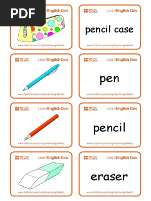 Flashcards Classroom Objects Pdf