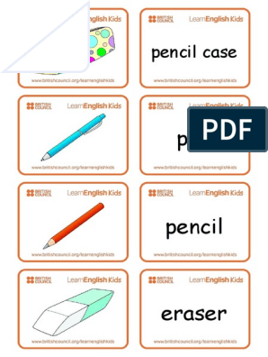 Flashcards Classroom Objects Pdf