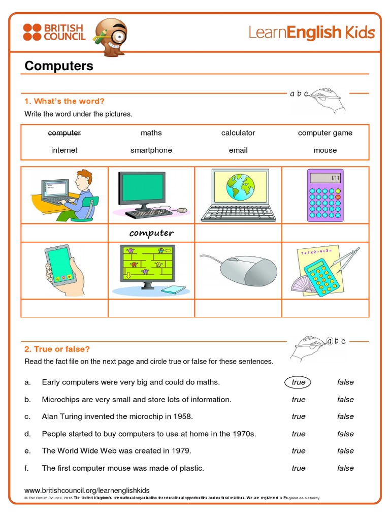 reading practice computers worksheet v2pdf