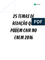 25 Temas de Redação Que Podem Cair No ENEM 2016 PDF
