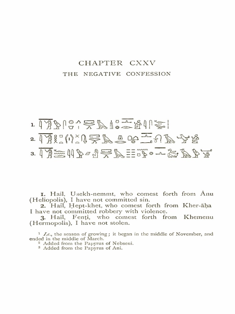 Negative Confessions in the Book of the Dead | PDF | Ancient Egypt ...