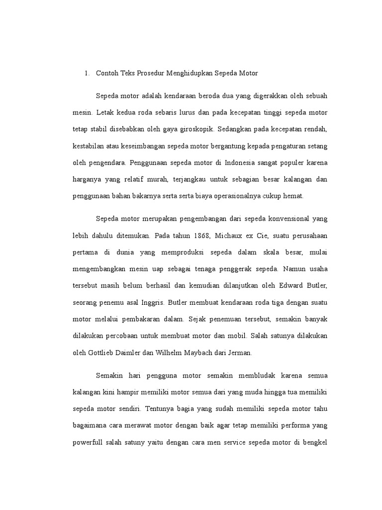 Teks Prosedur Cara Mengganti Oli Motor Dalam Bahasa Teks Prosedur Cara Mengganti Oli Motor Dalam Bahasa