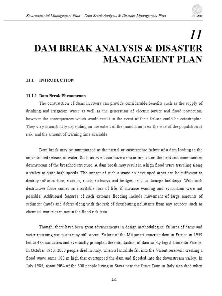 Dam Break Anlaysis Plan PDF | PDF | Flood | Spillway