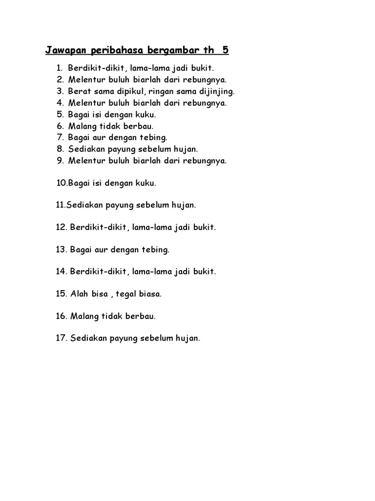 Jawapan peribahasa tahun 5.doc