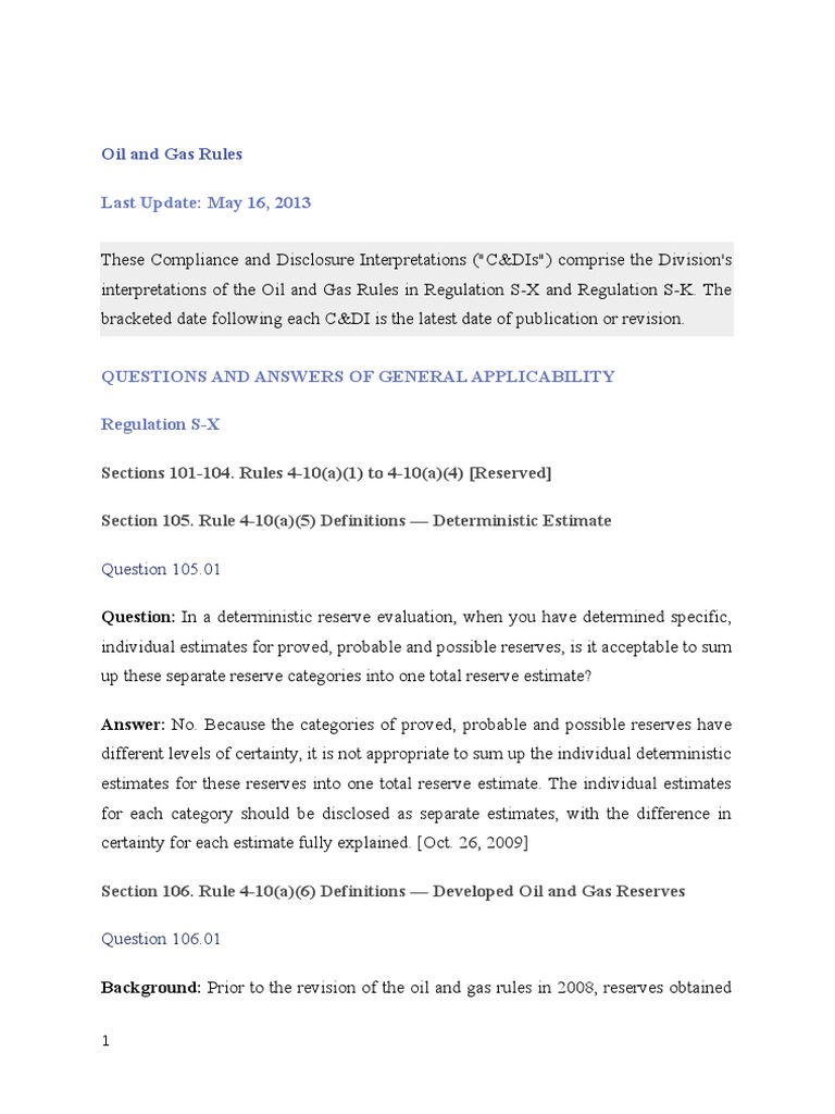 Oil and Gas Rules PDF