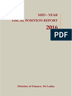 Fiscal Position Report 2016 Mid Year Sri Lanka