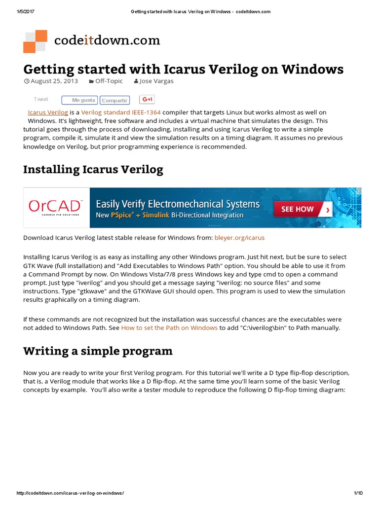 Getting Started With Icarus Verilog on Windows - Codeitdown | Computing ...