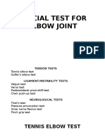 Special Test For Elbow Joint