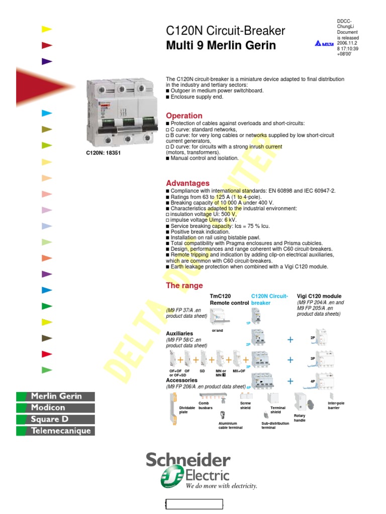 Schnider MCB catalogue Equipamento Elétrico Equipamento