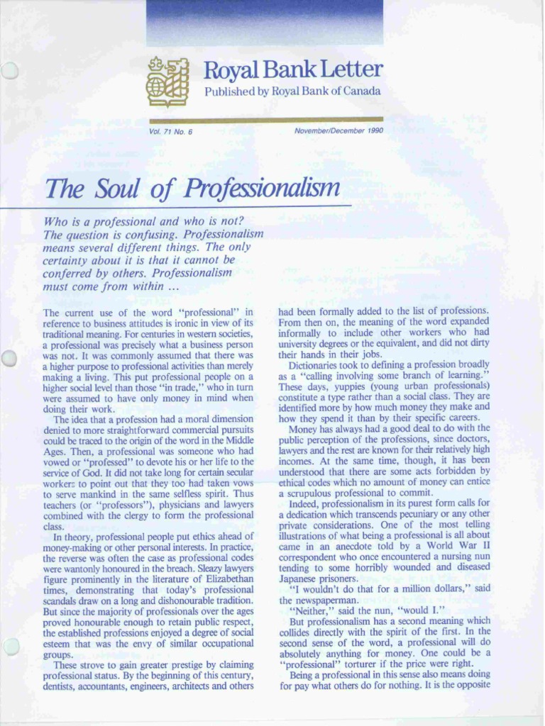 RBC Professionalism PDF | PDF