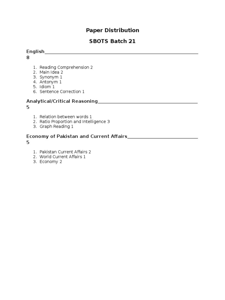 Paper Distribution Batch 21 | PDF
