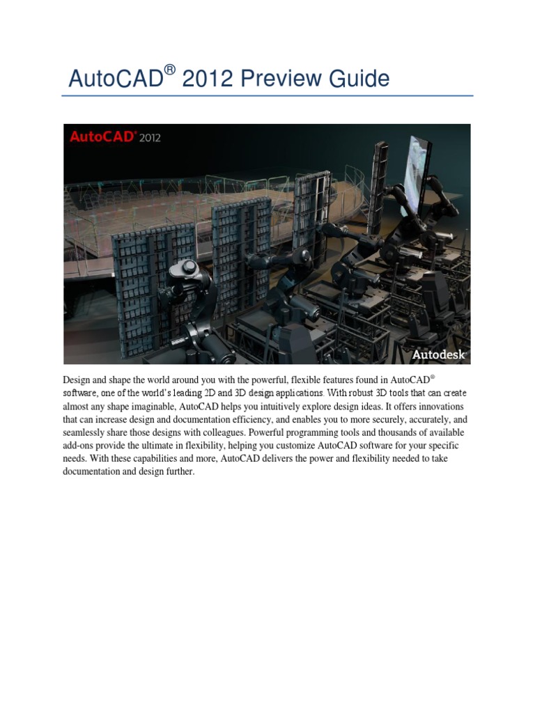 Autocad 2012 Preview Guide en PDF | PDF