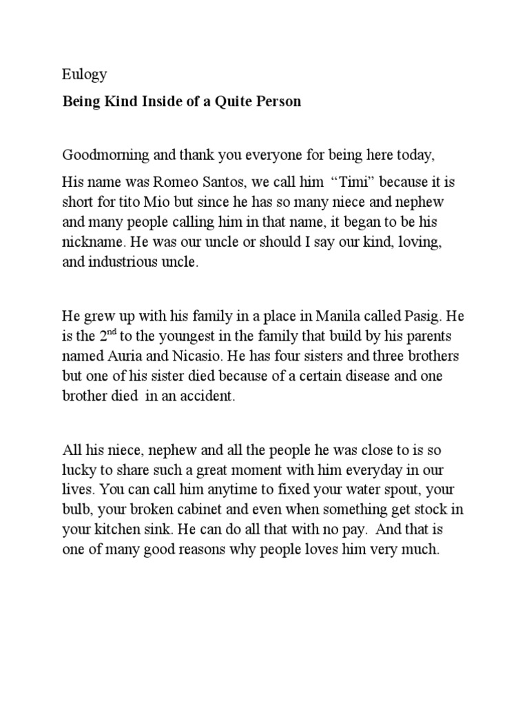 Eulogy  PDF
