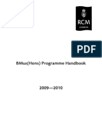 Bmus (Hons) Programme Handbook Bmus (Hons) Programme Handbook Bmus (Hons) Programme Handbook Bmus (Hons) Programme Handbook