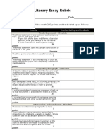 Rubric - Literary Essay