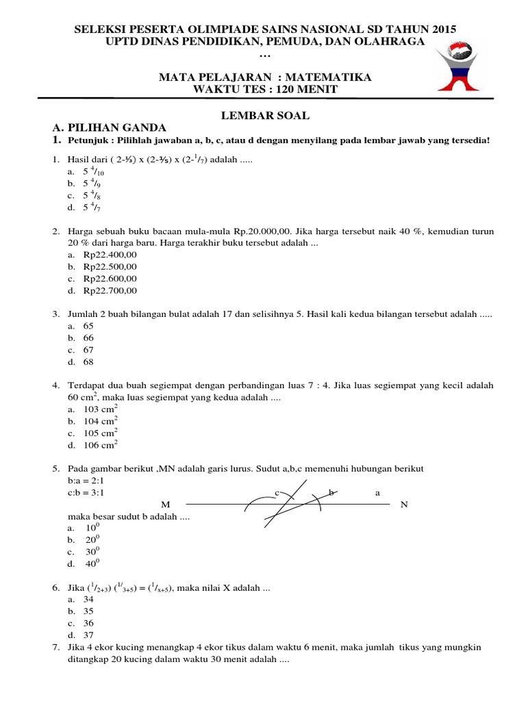 Soal Seleksi Osn Mtk Pdf
