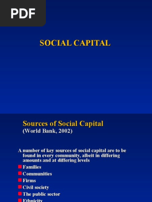 Social Capital Social Capital Social Group