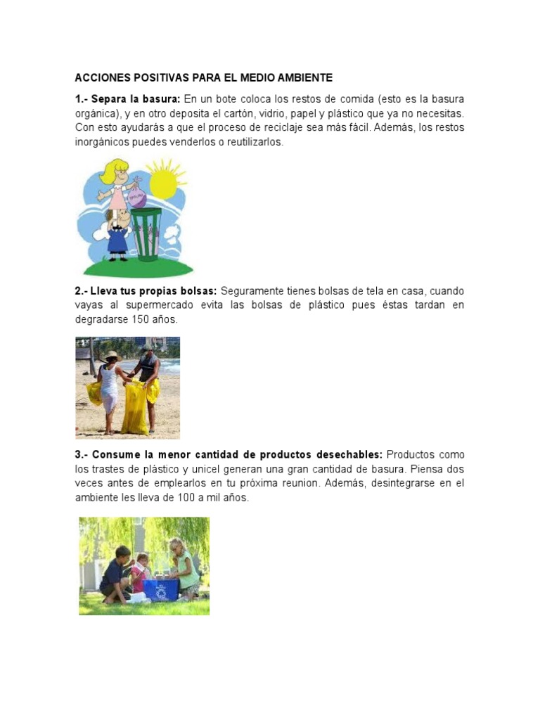 Acciones Positivas para El Medio Ambiente | PDF